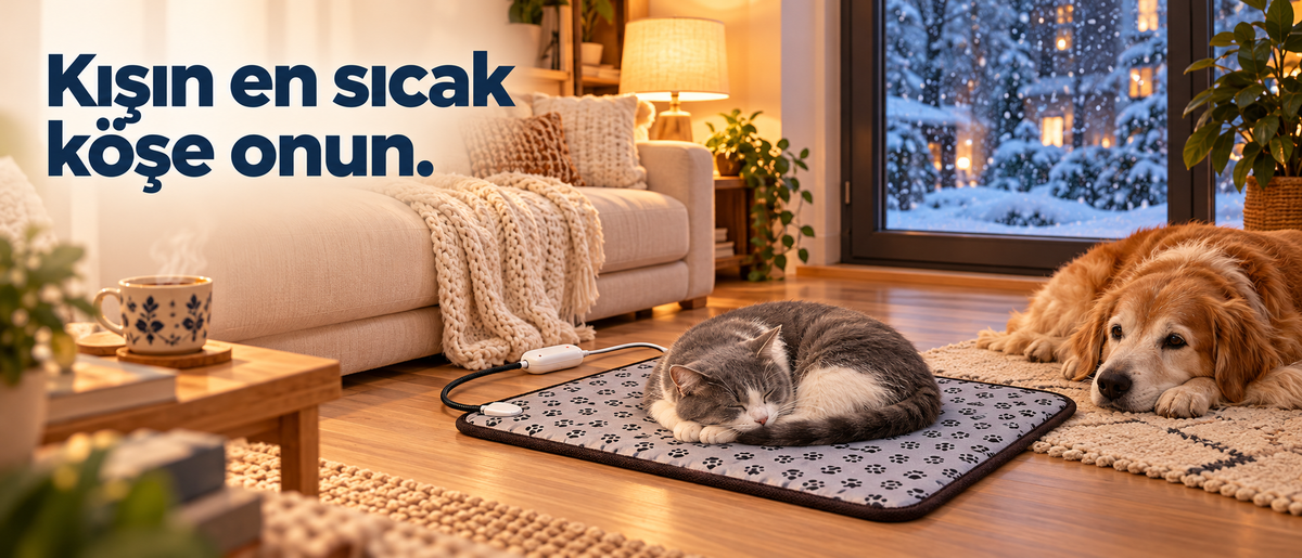 Warmypaw ısıtmalı matın üzerinde dinlenen kedi